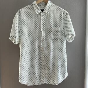 Rails Carson Linen Men's Blue White Tiny Floral Print Button Up Short Sleeve
